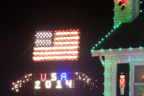 American Flag in Lights - Christmas Display