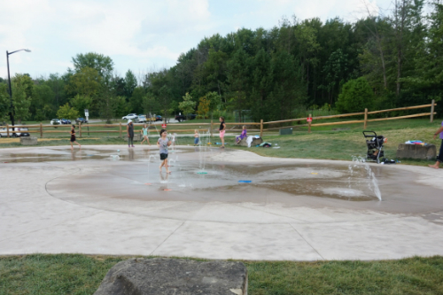 Splash pad at Veterans Way Park Hudson Ohio