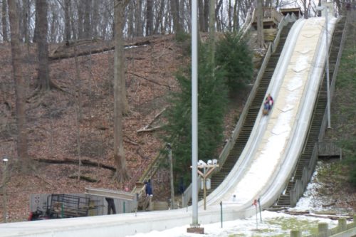 Riding a Toboggan Cleveland Ohio