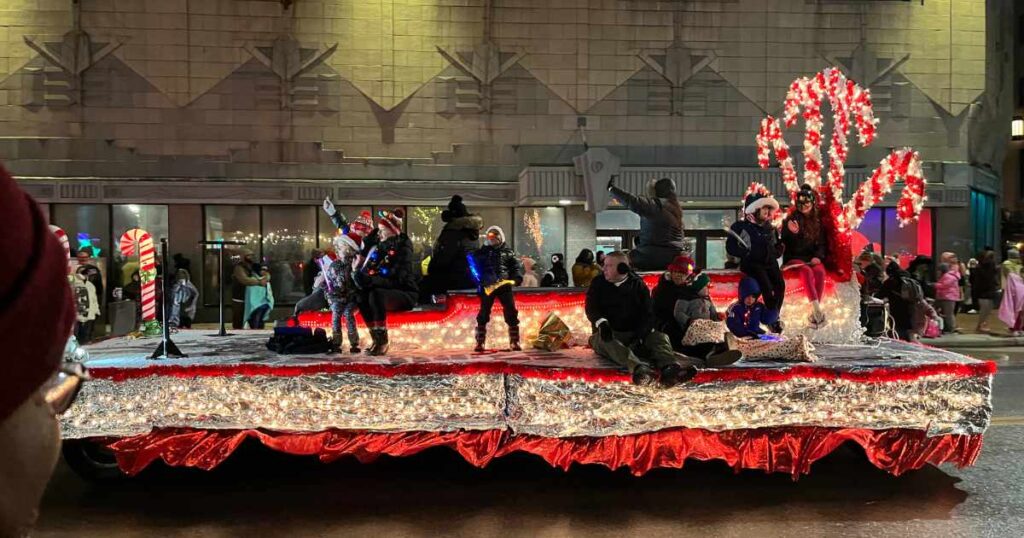 Float at the City of Akron Christmas parade