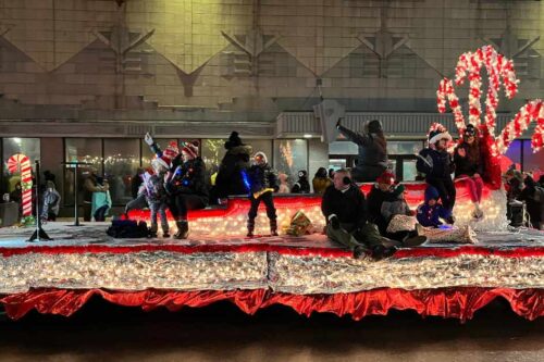Float at the City of Akron Christmas parade