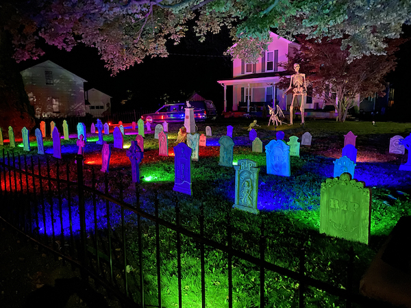 North Ridgeville Halloween display: Cleveland Brown graveyard