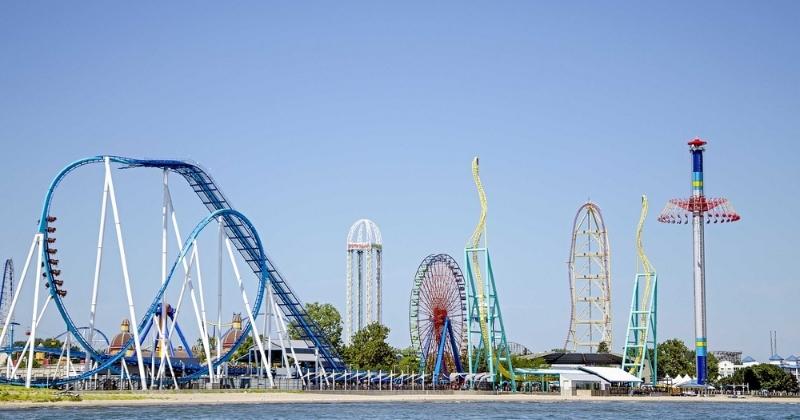 Cedar Point roller coasters and rides on the water