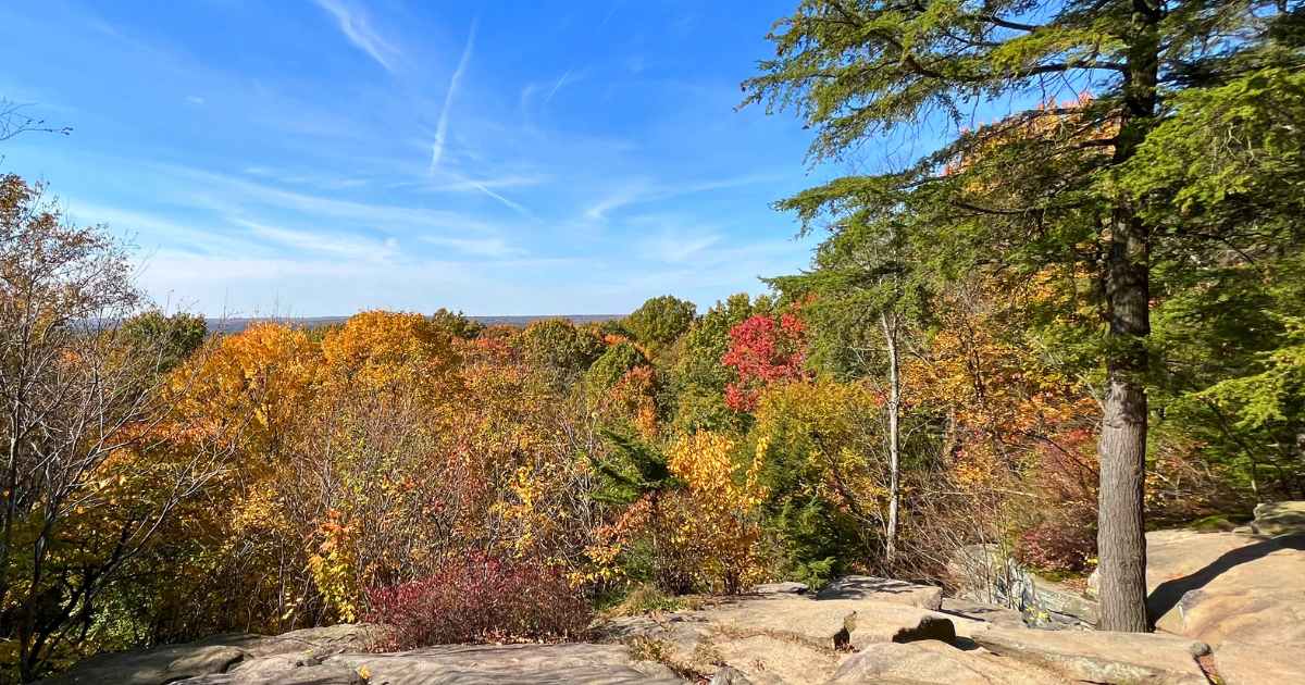 Ledges Trail Overlook during peak fall foliage
