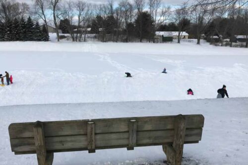 Sled Riding at Boettler Park, Green Ohio