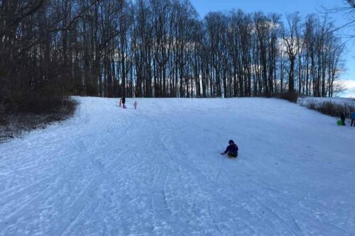 Sled Riding at Firestone Metro Park, Akron Ohio