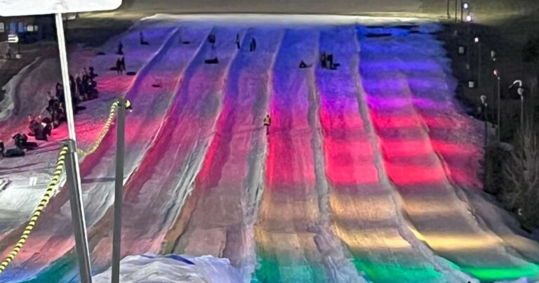 Glow tubing at Snow Trails