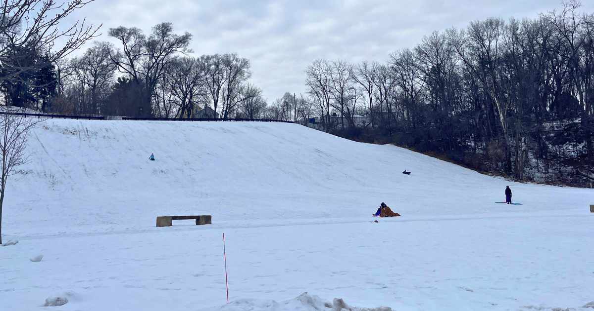 Sledding Hill at Cascade Park in Elyria, Ohio